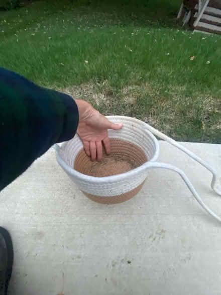 Photo of free Woven cord hanging basket (Darien - near 75th x Cass Ave.) #3