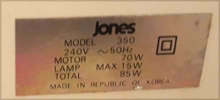 Photo of free Jones 350 sewing machine (Wellington Heath HR8) #2