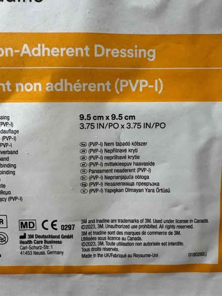 Photo of free Seven unopened large iodine dressings (9.5 x 9.5cm) (Stretford M32) #2