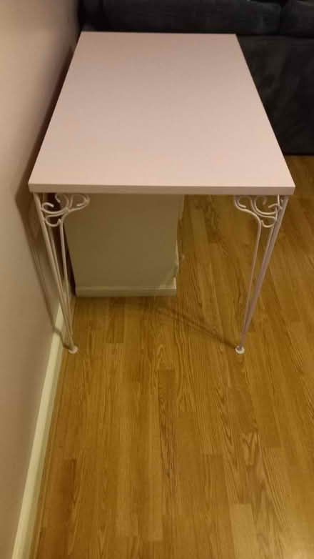 Photo of free Pink table with metal legs (BR2) #1