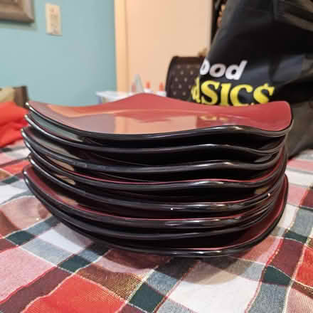 Photo of free Burgundy & Black Dinner Plates (Pape and Eastern Avenue) #1