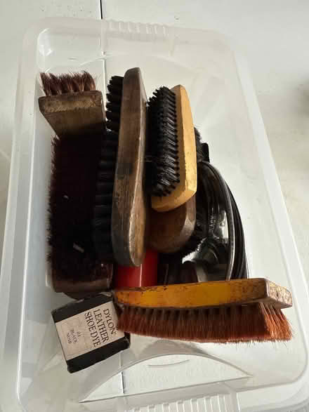 Photo of free Box of shoe brushes with polish (Horsham) #1