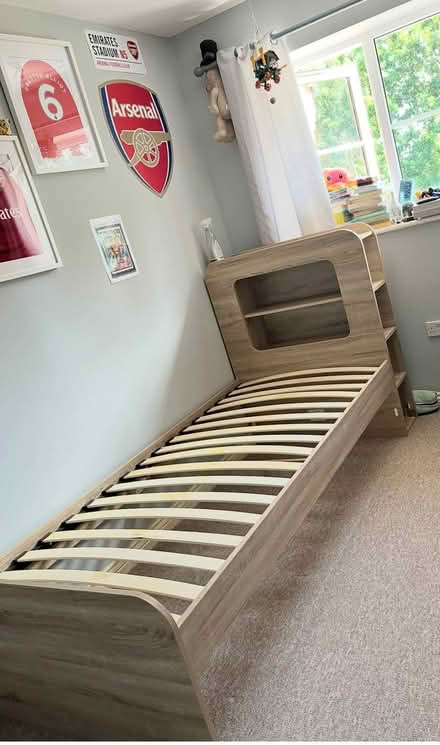 Photo of free Single bed with bookshelves headboard and 4 under bed draws (Castlefields SY1) #1