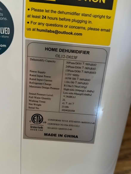 Photo of free Dehumidifier (Alexandria, VA) #2