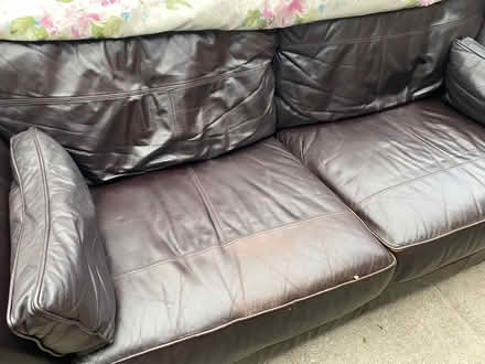 Photo of free 3 seater leather settee (Bescar L40) #1