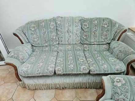 Photo of free 3 seater sofa and armchair (Sidley TN40) #1