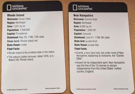 Photo of free US Fact Cards (Lower Place OL16) #3