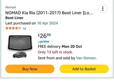 Photo of free Kia Rio boot liner (Dunstable) #2