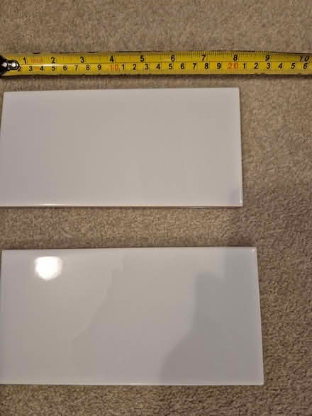 Photo of free 22 Ceramic Tiles White 20cm x 10cm (Emmer Green RG4) #1