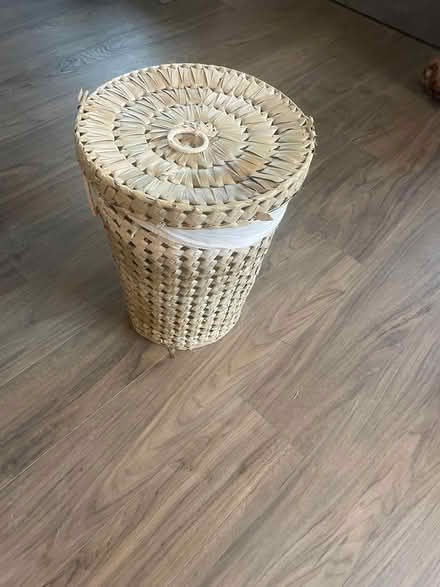 Photo of free Bamboo laundry basket with liner (Alki point) #1