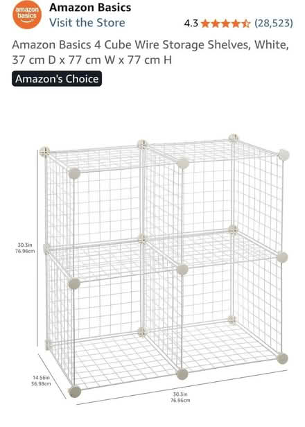 Photo of free Cube Wire Storage Shelves white (Chadwell Heath) #2