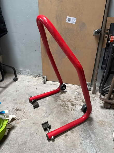 Photo of free Motorcycle axle stand red (Kings Park, FK8 2HY) #1