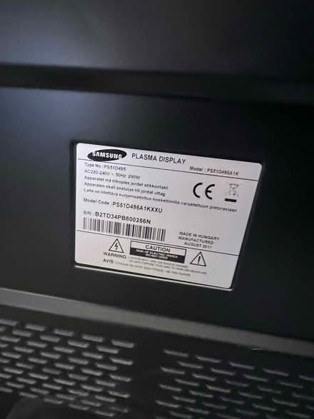 Photo of free Samsung 51” Plasma TV (PS51D495) (Streatham SW16) #3