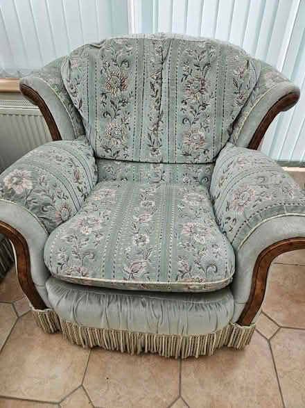 Photo of free 3 seater sofa and armchair (Sidley TN40) #2