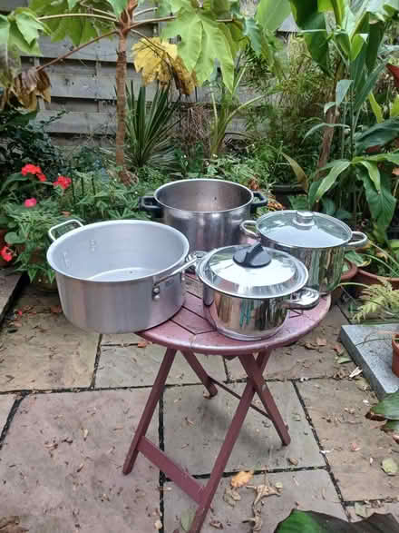 Photo of free 4 large metal pans (Boroughbridge) #1
