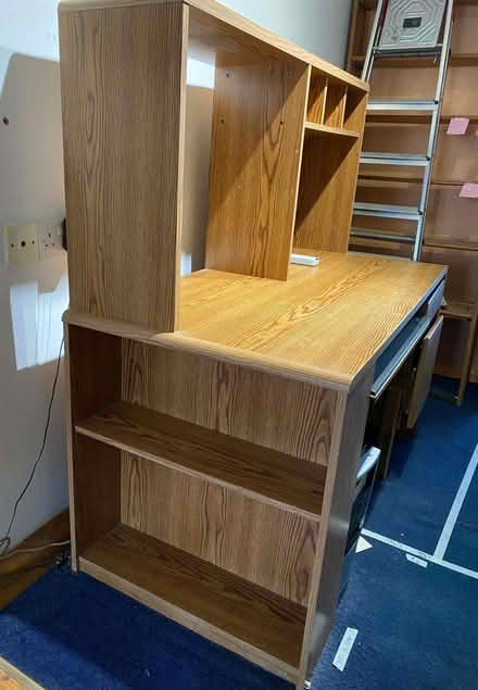 Photo of free Desk unit with drawers and shelving. With assembly insts (Leominster HR6) #1