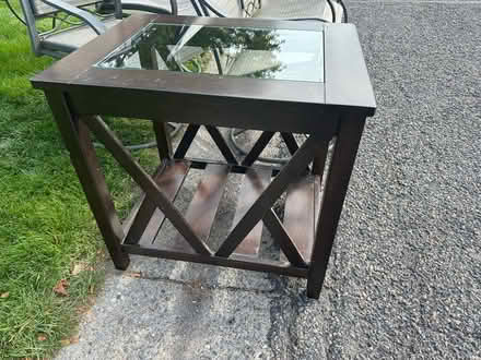 Photo of free wood and glass end table (Liverpool) #1