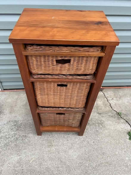 Photo of free 3 drawer wicker cabinet (Lombard) #3