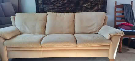 Photo of free 3 seater brushed leather sofa (Isleworth, Storage unit) #2
