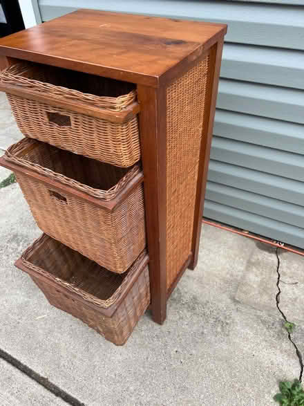 Photo of free 3 drawer wicker cabinet (Lombard) #1
