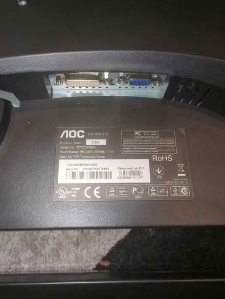 Photo of free AOC Monitor TFT22W90PS 22" (Leyton E10) #2