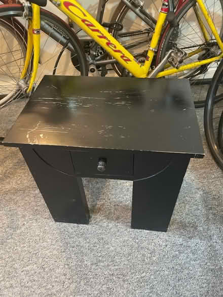 Photo of free Black wooden bedside table (Brixton) #1
