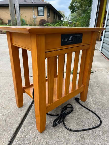 Photo of free Small Endtable w/ built-in outlet (Lombard) #2