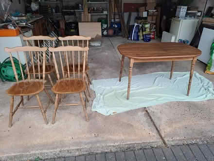 Photo of free Wooden table and 4 chairs (West Hill, Ottery St Mary) #1