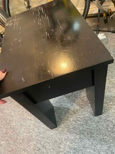 Photo of free Black wooden bedside table (Brixton) #3