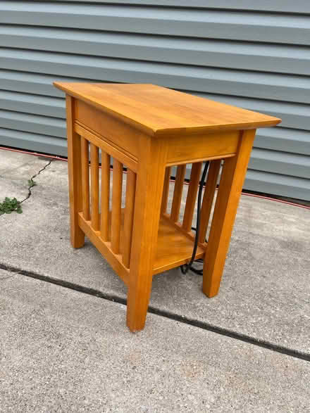Photo of free Small Endtable w/ built-in outlet (Lombard) #1