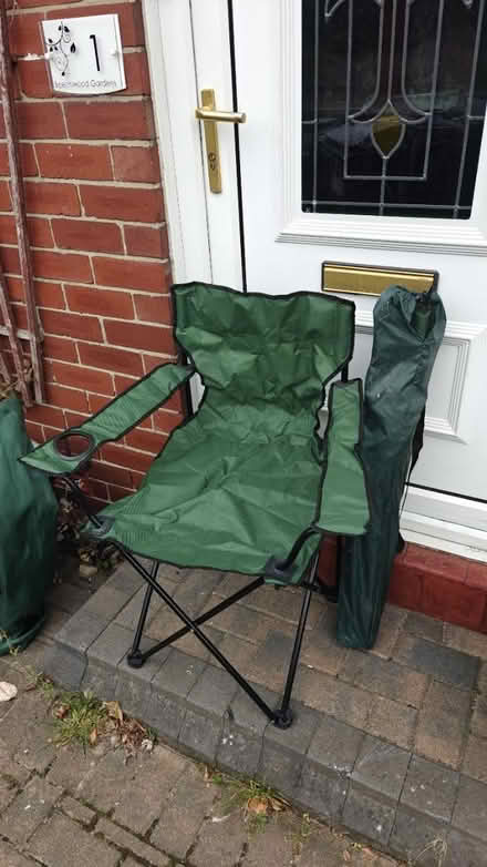 Photo of free two green camping chairs (NE11) #1