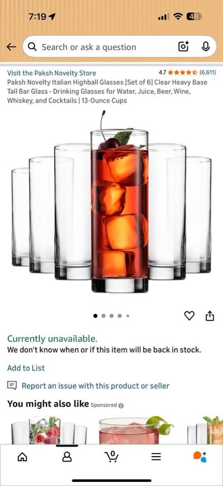 Photo of free Highball glass - set of 6 (Midtown East) #1