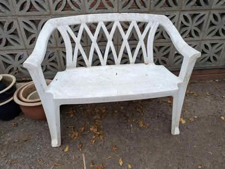 Photo of free White plastic 2 seater chair (Worcester - WR5) #1