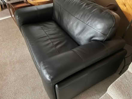 Photo of free Black Leather, 2-Seater Sofa (Hartington SK17) #1