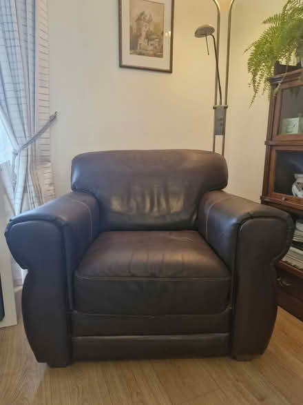 Photo of free Dark Brown Leather Couch and Chair (Lucan, Co Dublin) #3