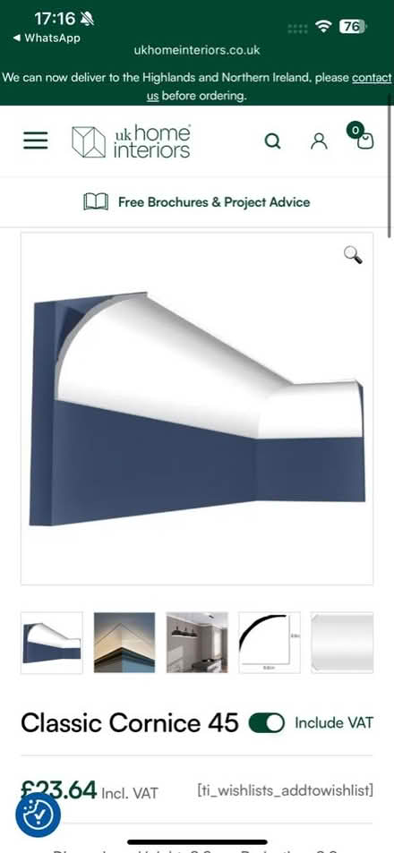 Photo of free 2 x 2.44m lengths of coving (BS6) #1