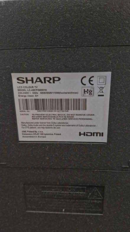 Photo of free Sharp brand 50inch BROKEN tv (Slough) #3