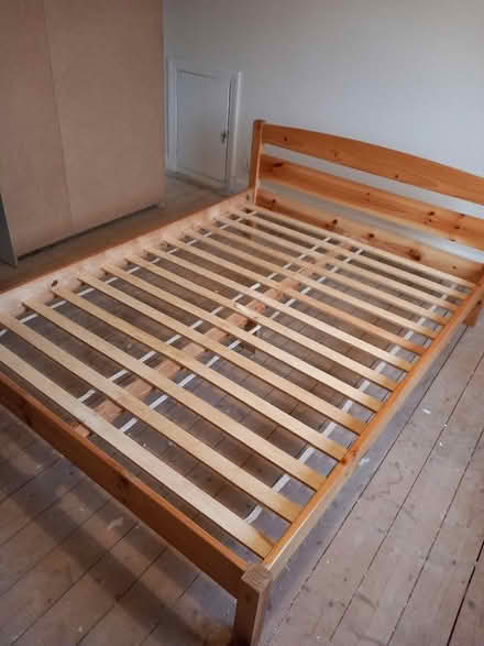 Photo of free Double Bed Frame - in pine wood (Slyne-with-Hest LA2) #2