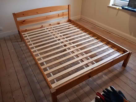 Photo of free Double Bed Frame - in pine wood (Slyne-with-Hest LA2) #1