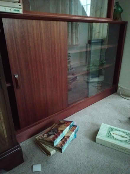 Photo of free Glass fronted bookcase and cupboard (Tilehurst) #1
