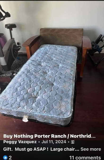 Photo of free Large wood chair with sleeper (Northridge) #4