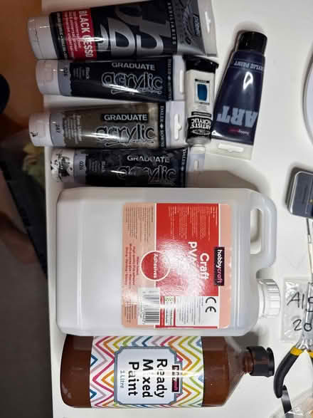 Photo of free Dark acrylic paints & 1l PVA Glue (W13) #1