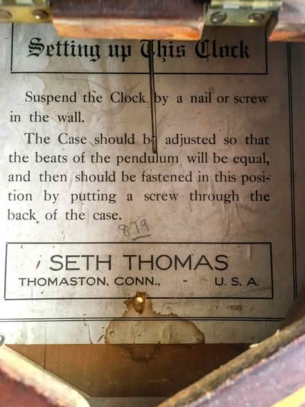 Photo of free Antique Birks Pendulum wall clock (Spadina & St. Clair) #2