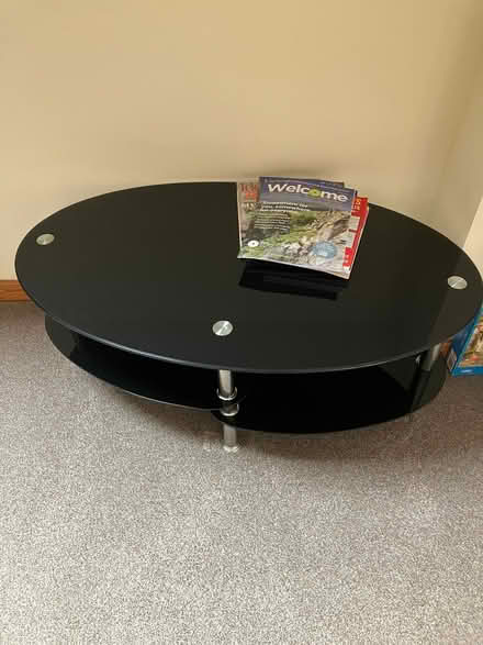 Photo of free Black Glass & Steel Coffee Table (Hartington SK17) #3
