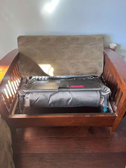 Photo of free Large wood chair with sleeper (Northridge) #3