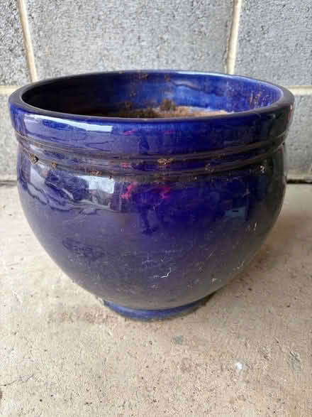Photo of free Blue Glazed Outdoor Pot (Willington DL15) #1