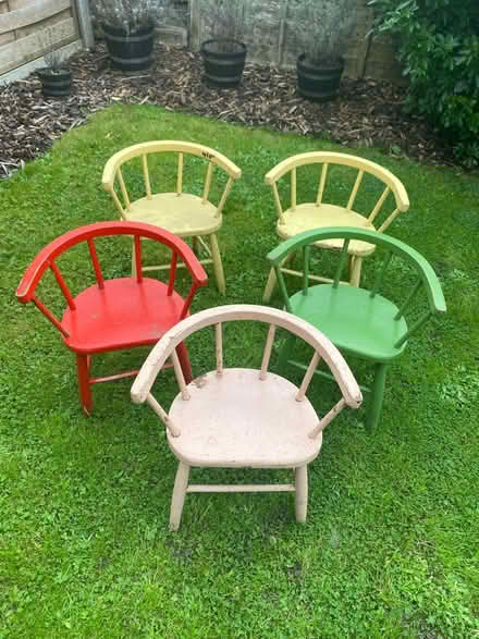 Photo of free Five Wooden Children’s Chairs (Tadworth KT20) #1