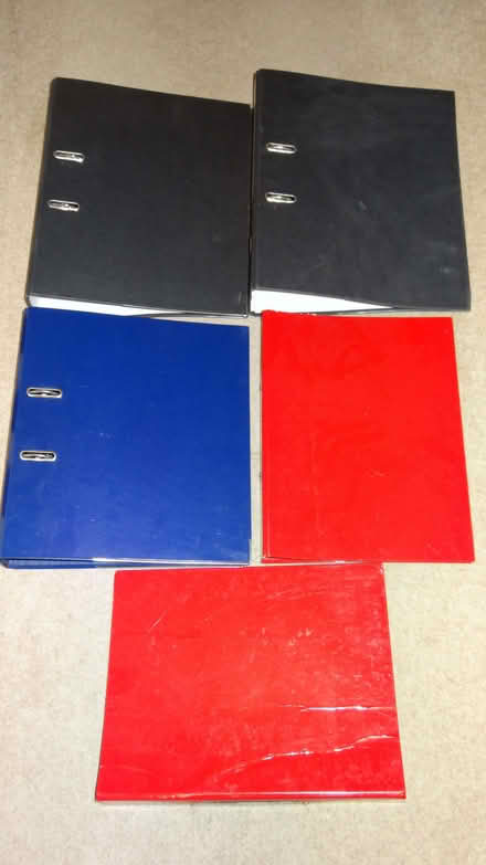 Photo of free 5 x Lever Arch Files / Ring Binders (Kedleston Road DE22) #1
