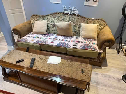 Photo of free 3 seater sofa and center table (1599 kingsbank crt Mississauga) #2
