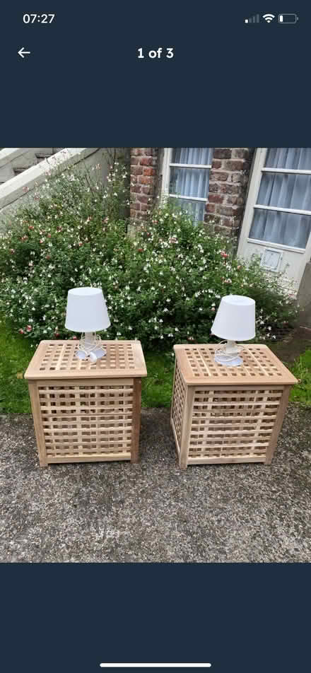Photo of free Ikea, two wooden side tables (Garston L19) #1